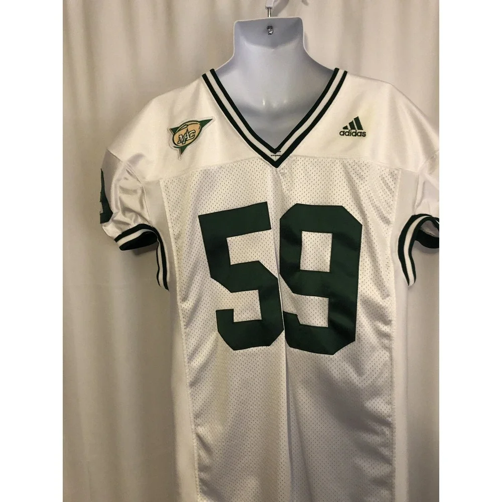 Adidas Football Jersey Mens 48 White Good MAC‎ Patch Number 59 Mesh V-Neck